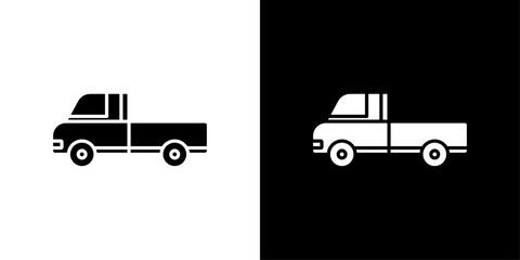 Pickup truck icon Outline sign symbol set