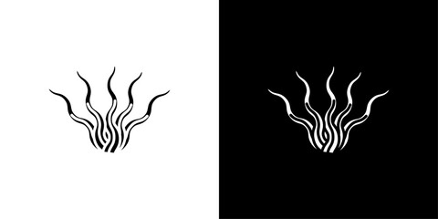 Seaweed icon Outline sign symbol set