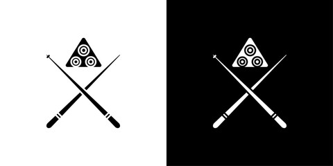 Snooker icon Outline sign symbol set