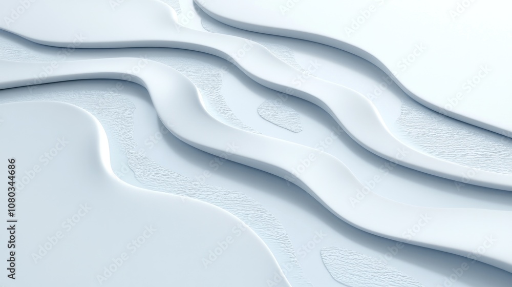 Aufkleber abstract wavy patterns on a smooth white surface.