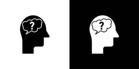 Thinking icon Outline sign symbol set