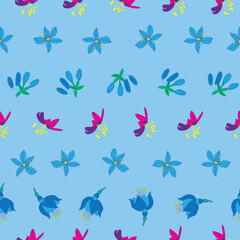 Vibrant Exotic Flowers Seamless Pattern for textile and background design