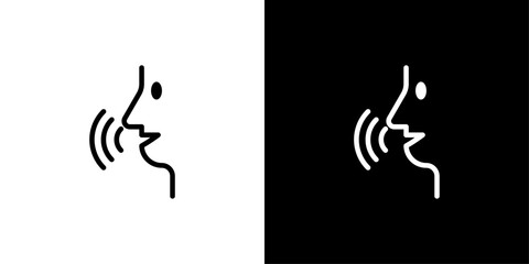 Voice recognition icon Outline sign symbol set
