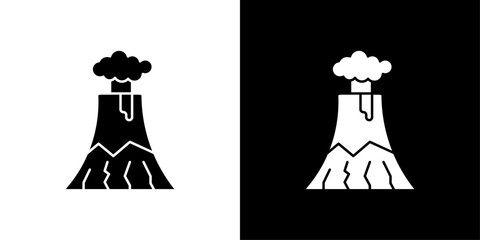 Volcano icon Outline sign symbol set