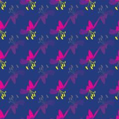 Vibrant Exotic Flowers Seamless Pattern for textile and background design
