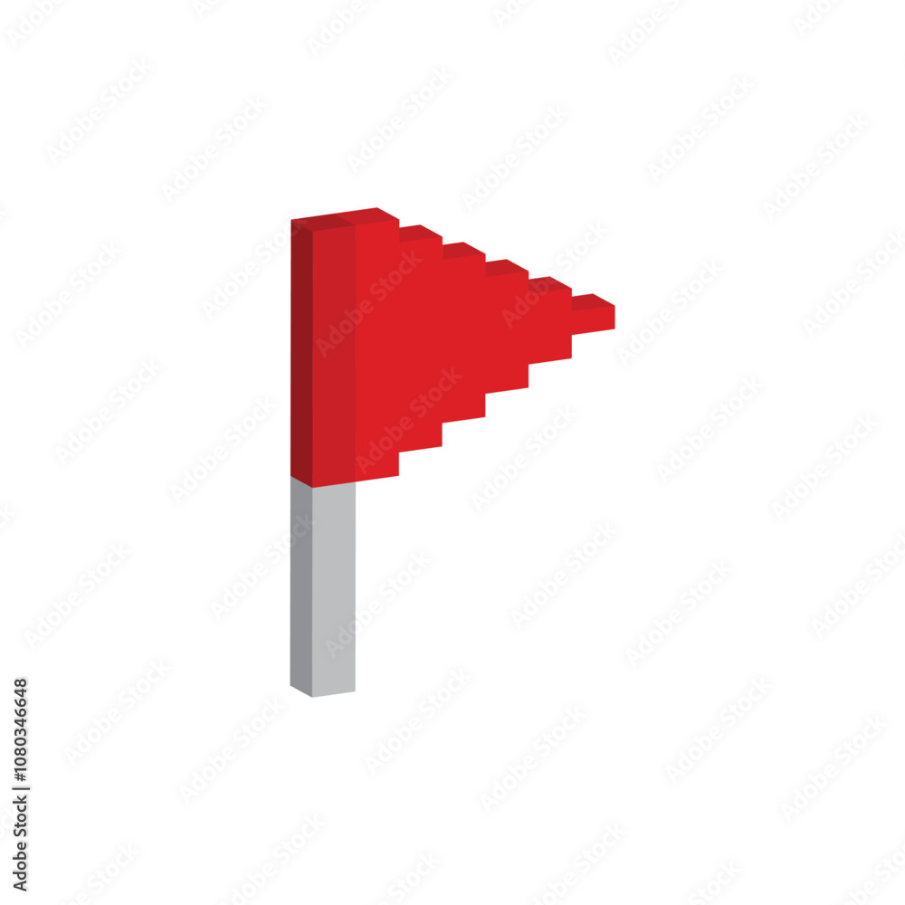 Aufkleber isometric pixel flag icon vector pixel art for 8 bit game