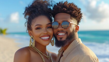 Romantic Couple Beach Vacation Sharing a Joyful Moment, Sweet Memory of Warmth and Love, Couple Goals, Summer Love, Beach Wedding, Honeymoon Photography, Tropical Getaway, Love Story, Happy Couple