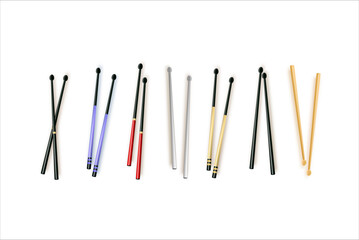 Drumsticks or drum sticks vector. Rock or jazz equipment. Isolated on white background. icon for music apps and websites