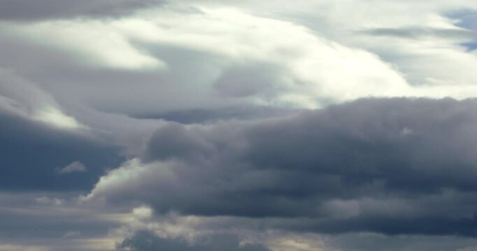 timeline r&aacute;pido de nubes pasando sobre cielo nublado 