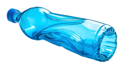 New clean empty plastic bottle (blue) on transparent background. isolated background.