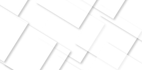 Modern white and gray technology concept diamond triangle geometric line background. Creative design with white boxes and 3d white rectangle business card. soft shadows as pattern, top view. squares.
