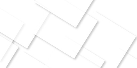 Modern white and gray technology concept diamond triangle geometric line background. Creative design with white boxes and 3d white rectangle business card. soft shadows as pattern, top view. squares.