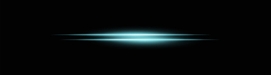 Vibrant blue horizontal light beams with a soft glow and smooth fade. Bright neon effect on a dark background, perfect for creating a dynamic lighting accent