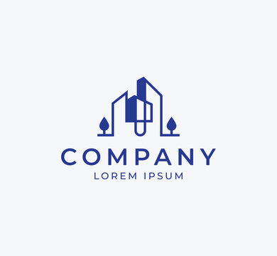Real Estate Logo. Minimalistic modern abstract real estate logo design. Building logo