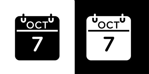 7 october date icon linear logo isolated