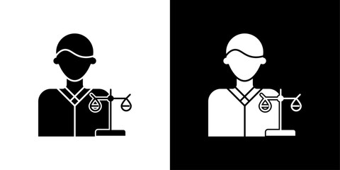 Attorney in law icon linear logo isolated