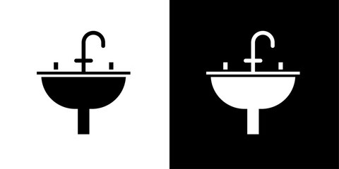 Bathroom sink icon linear logo isolated