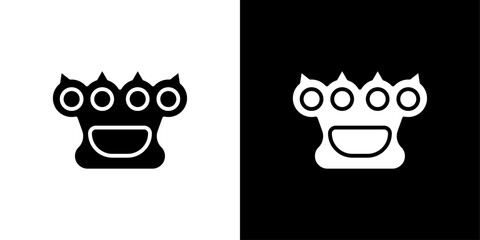 brass knuckles icon linear logo isolated