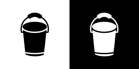bucket icon linear logo isolated