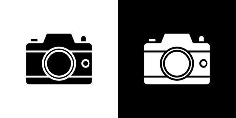 Camera icon linear logo isolated
