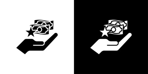 Cash bonus icon linear logo isolated