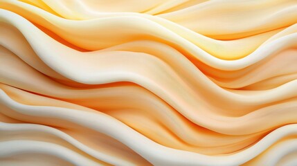 Fototapeta premium Soft Flowing Fabric Texture in Warm Creamy and Yellow Shades, Ideal for Backgrounds or Textile Designs, Perfect for Fashion and Home Decor Projects