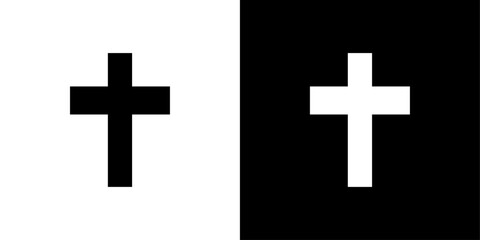 Obraz premium Christian Cross icon linear logo isolated