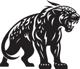 Fototapeta premium Jaguar animal silhouette.