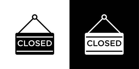 Closed Sign Icon linear logo isolated