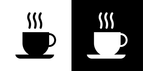 Coffee cup icon linear logo isolated