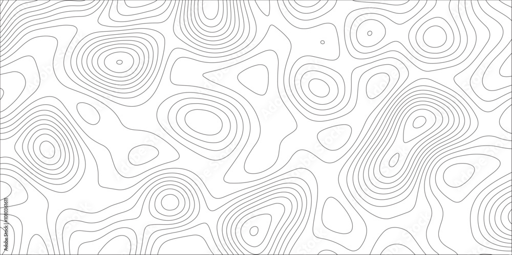 Leinwandbilder ocean topographic line map with curvy wave isolines vector illustration. abstract topographic contou