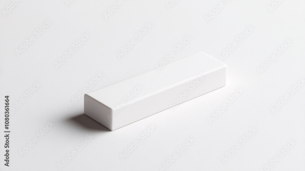Poster white rectangular prism on white background: a minimalist abstract study of form and shadow in graph