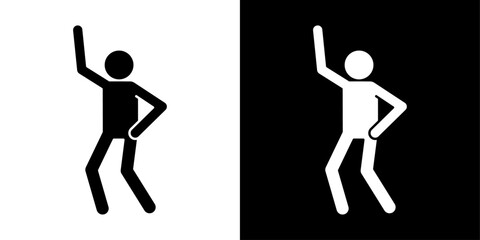 dance icon linear logo isolated