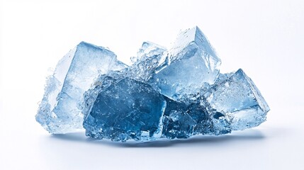 Obraz premium Mesmerizing symphony of crystalline structures. A closeup of ethereal, translucent ice-blue mineral formations, capturing the raw, natural beauty of Earth's geological wonders.