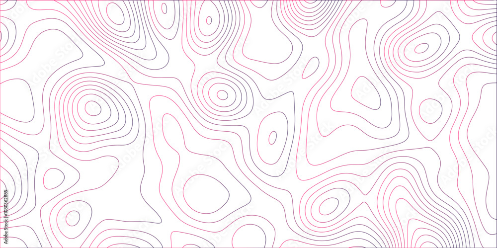 Poster Abstract colorful gradient Topographic line map background with shadows. Contour elevation topographic and textured Background Modern design with White background with topographic wavy Patte.	