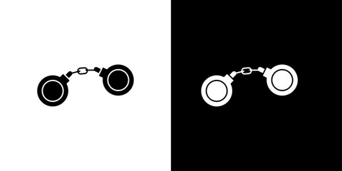 Handcuffs icon linear logo isolated