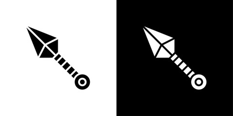 Kunai throwing knife icon linear logo isolated