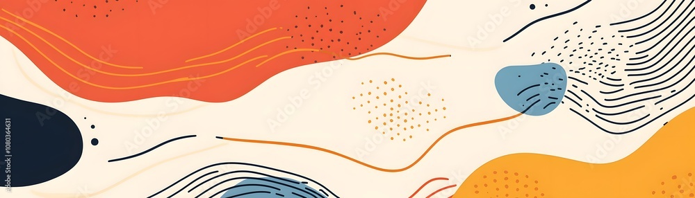 Poster abstract background with colorful shapes lines and dots