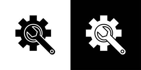 mechanic settings icon linear logo isolated