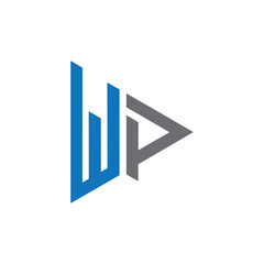wp logo design vector template, initial wp letter logo design, pw logo design vector, initial pw letter logo design for any business. Modern letter WP PW logo design vector template, Initials monogram