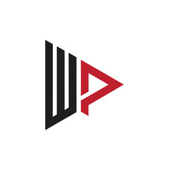 wp logo design vector template, initial wp letter logo design, pw logo design vector, initial pw letter logo design for any business. Modern letter WP PW logo design vector template, Initials monogram