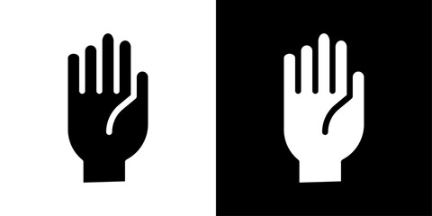 Raised Hand icon linear logo isolated