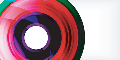 Bright colorful circles with light effects. Abstract background