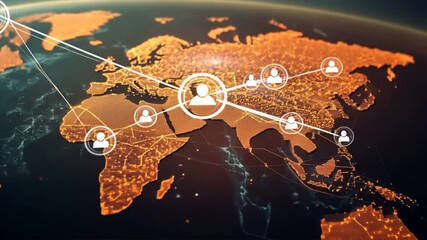 A globe with a network of lines connecting it