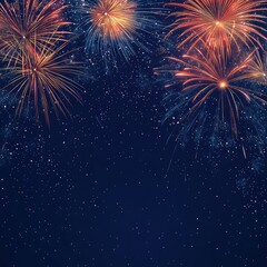New Year background, New Year banner, fireworks in the night sky, luxury banner