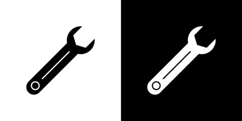 Wrench icon linear logo isolated