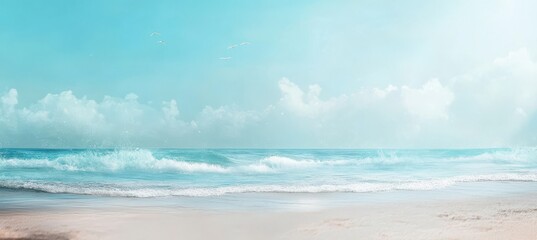 Obraz premium Serene Sandy Beach for Summer Vacation Concept