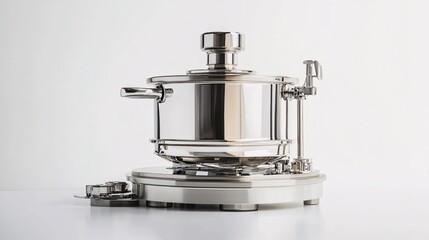 Intricate Industrial Device: A Study of Metallic Precision and Contemporary Engineering. Explore the interplay of form and function in this modern marvel of machinery.