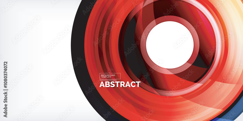 Poster bright colorful circles with light effects. abstract background