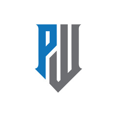 wp logo design vector template, initial wp letter logo design, pw logo design vector, initial pw letter logo design for any business. Modern letter WP PW logo design vector template, Initials monogram
